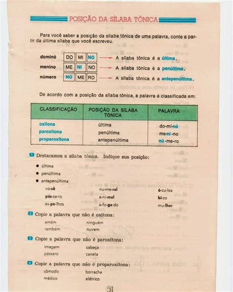 Atividades Oxítona Paroxítona Proparoxítona 5o Ano Com Gabarito