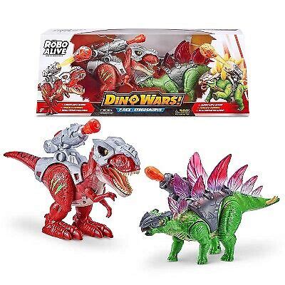 Robo Alive Dino Wars Robotic Dinosaur Toy T Rex And Stegosaurus Pk