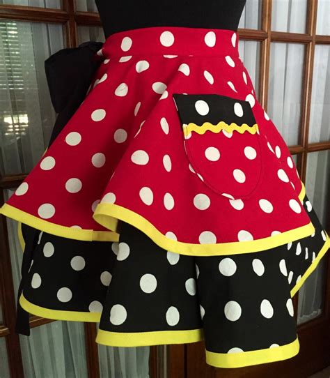 Minnie Mouse Inspired Apron Polka Dot Apron Minnie Mouse Half Etsy