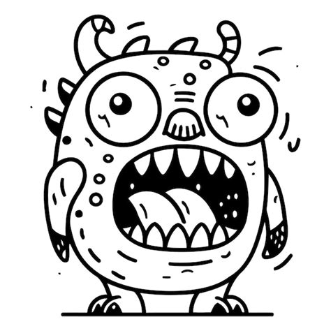 Premium Vector Funny Cartoon Monster With Big Eyes Vector