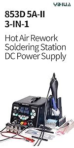 Yihua D In Hot Air Rework And Soldering Iron Station With Memories Large Lcd Screen