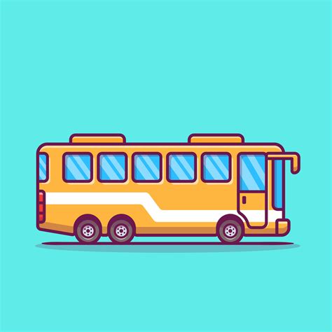 Bus Cartoon Vector Icon Illustration Transportation Icon Concept