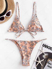ZAFUL Padded Ditsy Print String Bikini Swimsuit In MULTI B ZAFUL 2025