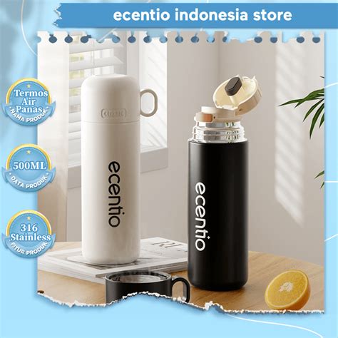 Jual Ecentio Termos Air Panas 500ml Termos Tumblr Hot Cold 316 Stainless Steel Panas Dingin 8