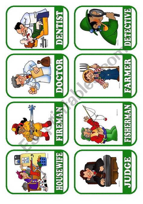 Job Flash Cards Esl Worksheet By Martinasvabova