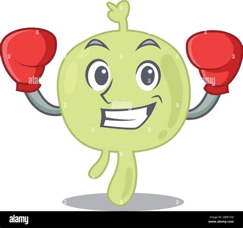 Mascot Design Of Lymph Node As A Sporty Boxing Athlete Stock Vector