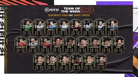 Fifa 21 Fut Léquipe De La Semaine Numéro 23 Totw 23