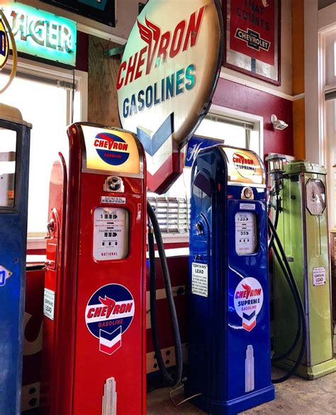 Restored Original Chevron Gas Pumps By National Chevron Gas Vintage