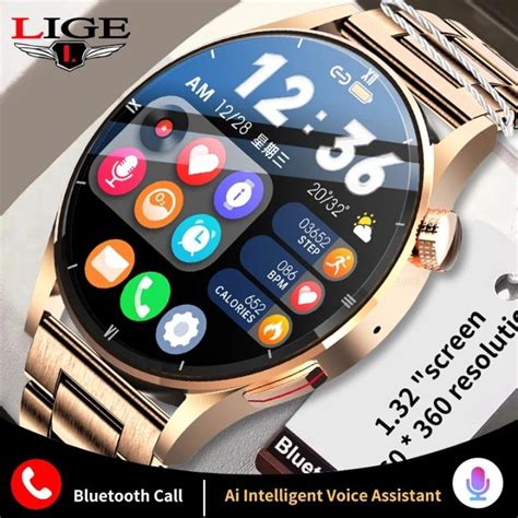 Lige New Smart Watch Bluetooth Call Amoled Mens Physical Health