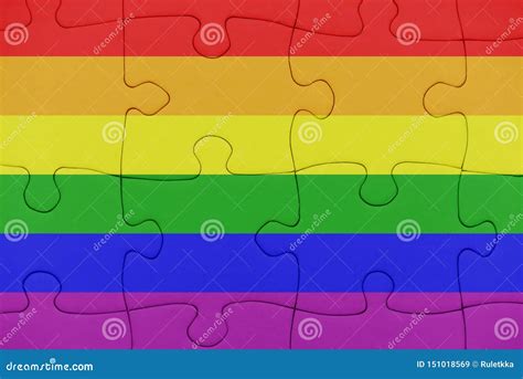 Puzzle With The Gay Rainbow Flag Stock Image Image Of Center Concept