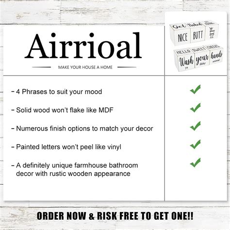 Airrioal Letreros divertidos de decoración de baño de granja 4 lados bonito Butt Get Naked