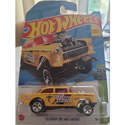 Hot Wheels 55 Chevy Bel Air Gasser Yellow Shopee Malaysia