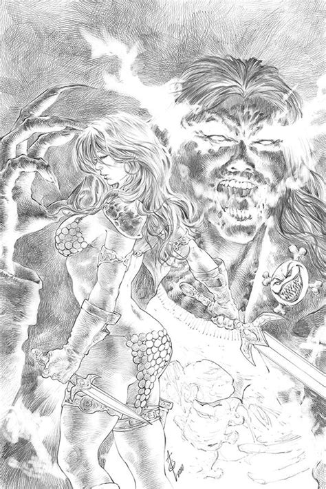 Red Sonja Age Of Chaos 5 11 Copy Quah B W Virgin Cover Fresh Comics