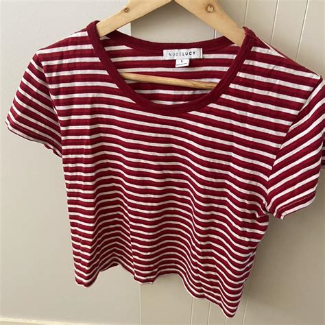 Nude Lucy Red Stripe T Shirt Perfect Condition And Depop