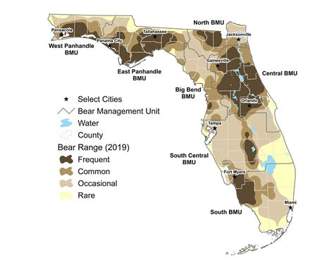 Bear Range Map 2019 | Florida black bear range map 2019. FWC… | Florida