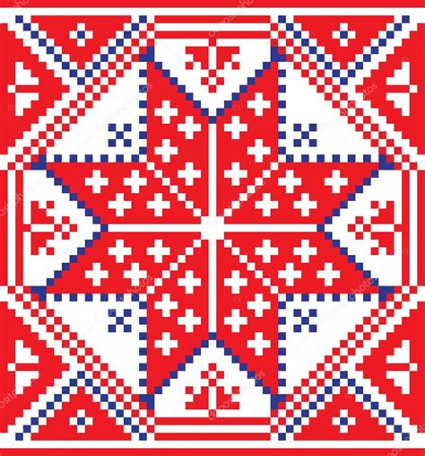 Belorussian Ethnic Ornament Seamless Pattern Vector Illustration