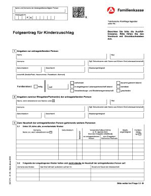 Kinderzuschlag Folgeantrag Fill Online Printable Fillable Blank