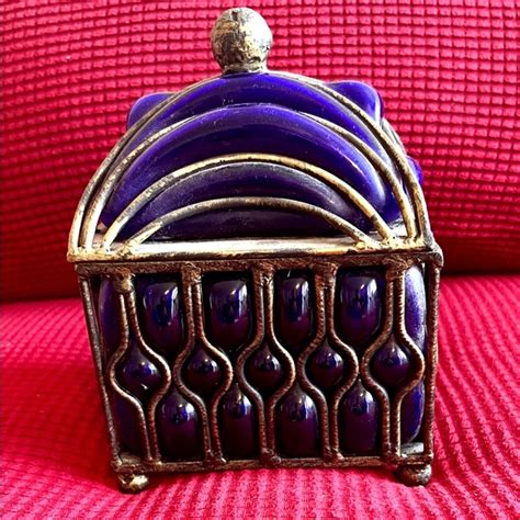 Accents Vintage Cobalt Blue Trinket Box Poshmark