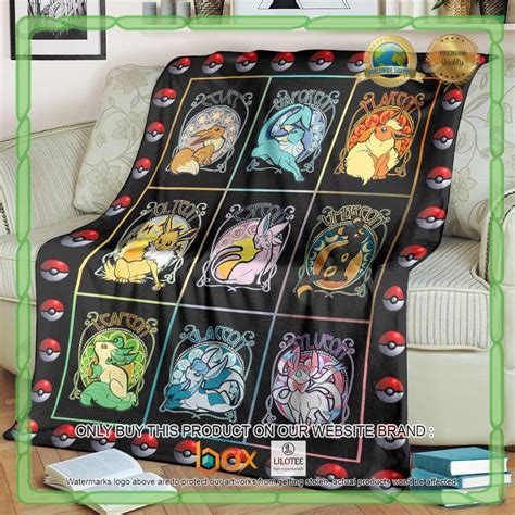 HOT Eevee Evolution Poke Ball Anime Pokemon Blanket Shower Curtain Express Your Unique Style