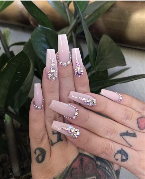 Pin By Sandy Swamber On Crystal Nails Acrylic Nails Nude Nails Design With Rhinestones Bling