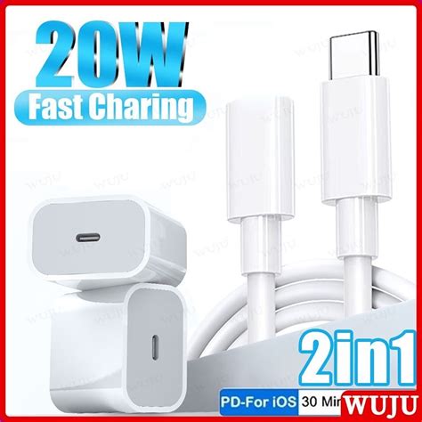 Hot 20W PD Fast Charger Travel Adapter Quick Charger USB C Cable Adapter Case Quick Charge