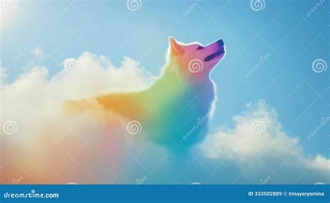 A Dog Shaped Cloud Illuminated By A Rainbow Honors Beloved Pets On