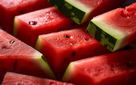 Premium Ai Image Fresh Water On Red Watermelon