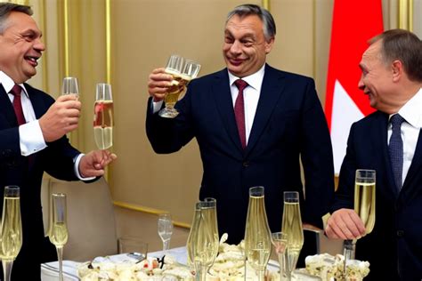 Prompthunt Viktor Orban Winking And Drinking Champagne With Putin In