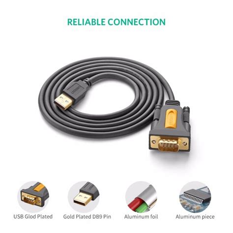 Ugreen USB To RS232 Port Serial PDA 9 DB9 Pin Cable Adapter