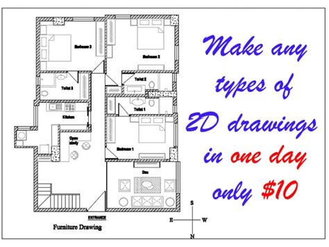 Detailed Architectural And Interior Designing 2d Drawings Upwork