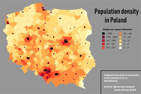 Population Density In Poland Oc Mapporn