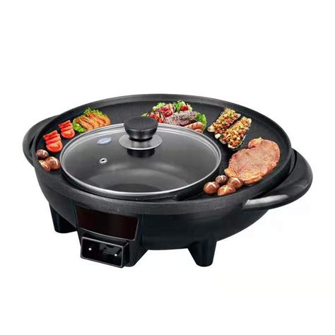 Multifunction Korean Bbq Grill Pan Steamboat In Electric Hot Pot Shopee Malaysia