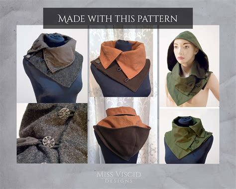 Hooded Cowl With Lining Digital Pdf Pattern And Sewing Guide Etsy