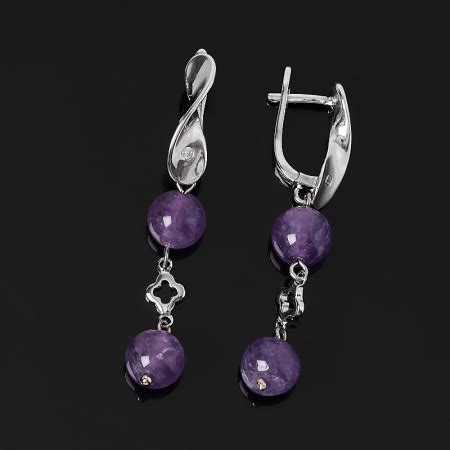 Купить серьги с аметистом в интернет-магазине Минерал Маркет