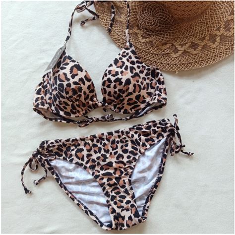 Jual Pakaian Renang Wanita 24 Bikini Pantai Sexy Motif Leopard Coklat