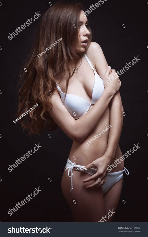 Sexy Brunette Woman Posing Lingerie Stock Photo 257111008 Shutterstock