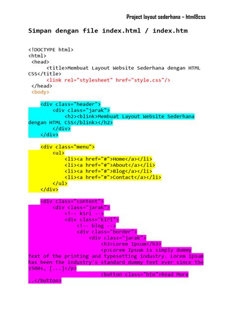 index     page layout design