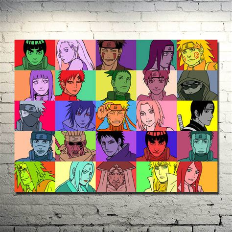 Naruto Shippuden Silk Art Poster Main Characters Wall Decor 13×18 ...