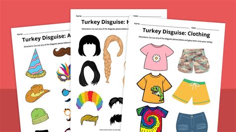 Free Printable Turkey Disguise Template Thanksgiving Exercise Faberk