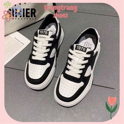 Giày bata sneaker nữ phối màu basic đế cao hot trend 2023 năng động G48 trangtrangshoes