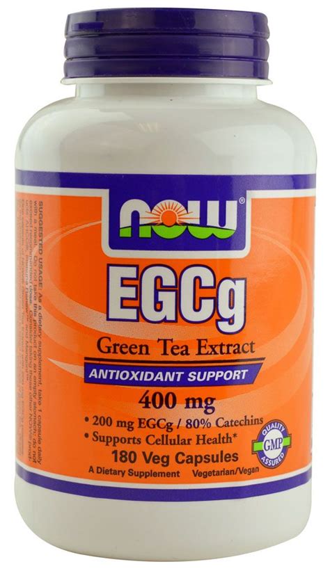 NOW EGCg Green Tea Extract -- 400 mg - 180 Veg Capsules | Now foods ...