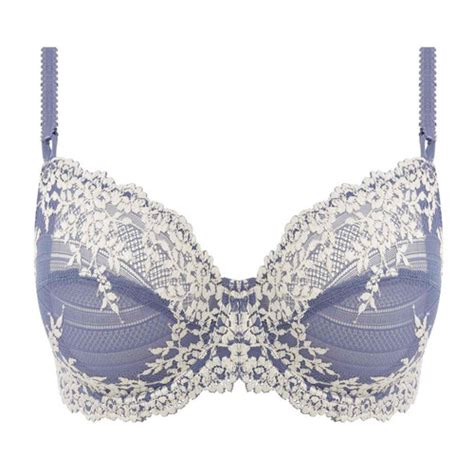 Soutien Gorge Embo Tant Armatures Dentelle Florale Stretch Wacoal Lingerie Bleu Wacoal
