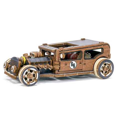 Puzzle D Samoch D Hot Rod Limitowana Edycja Wooden City