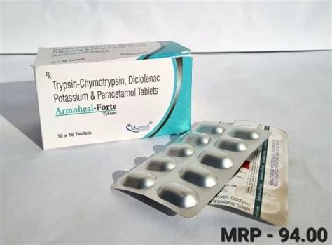 Trypsin Chymotrypsin 50000 Armour Units Diclofenac Potassium 50 Mg