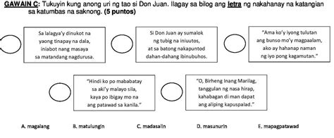 Gawain C Tukuyin Kung Anong Uri Ng Tao Si Don Juan Ilagay Sa Bilog