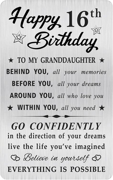 Moqiyxl Granddaughter 16th Birthday Card Happy 16