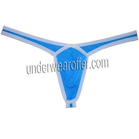 Men Jacquard Lace G String Underwear Bulge Pouch Thong Bordered Bikini Shorts MU752