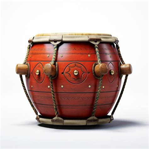 Premium AI Image | illustration of Dhol instrument white background