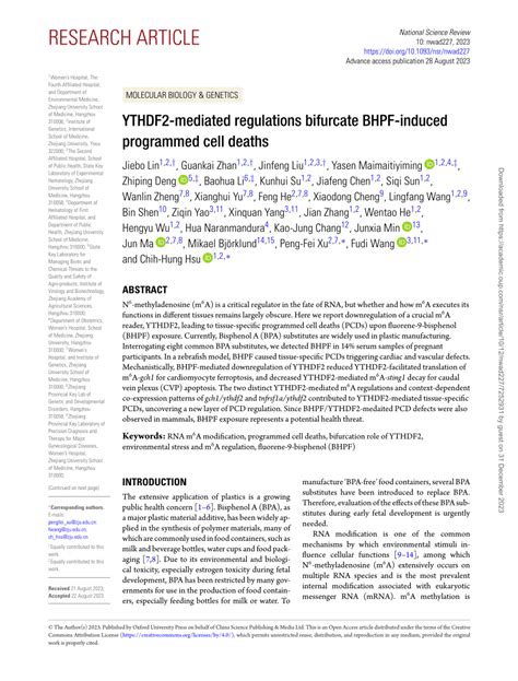 Pdf Ythdf Mediated Regulations Bifurcate Bhpf Induced Programmed