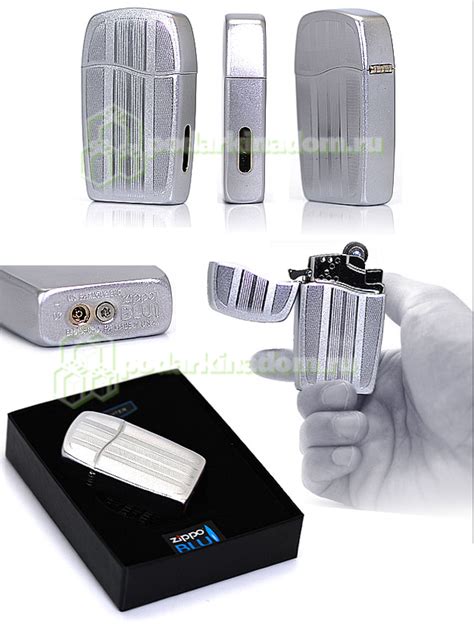 Zippo 30028 - Газовая зажигалка Зиппо BLU CHROME TUXEDO